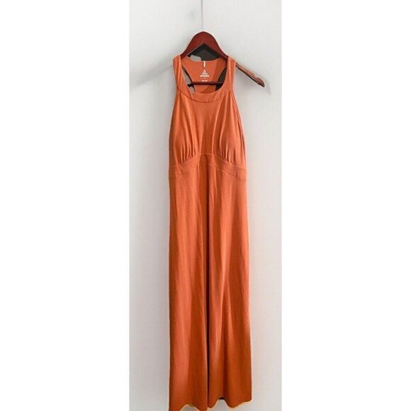 PrAna Women's Peach Color Calexico Scoop-Neck Solid Shelf Bra Maxi Dress Small. - Picture 2 of 8